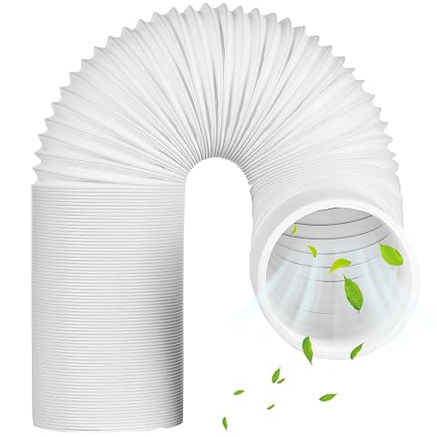 Tuyau d’évacuation blanc extensible de 150 mm présenté près d’un climatiseur mobile